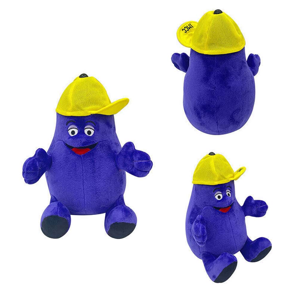 22cm Grimace Shake Yellow Hat Plush Doll High-quality Short Plush Ideal Gift For Kids