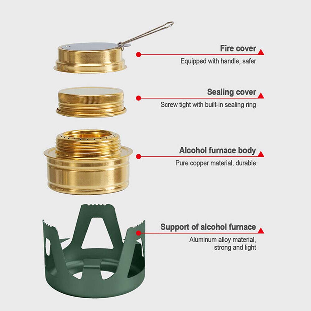Mini Burner Outdoor Portable Hiking Camping Picnic Alcohol Stove Stainless Steel
