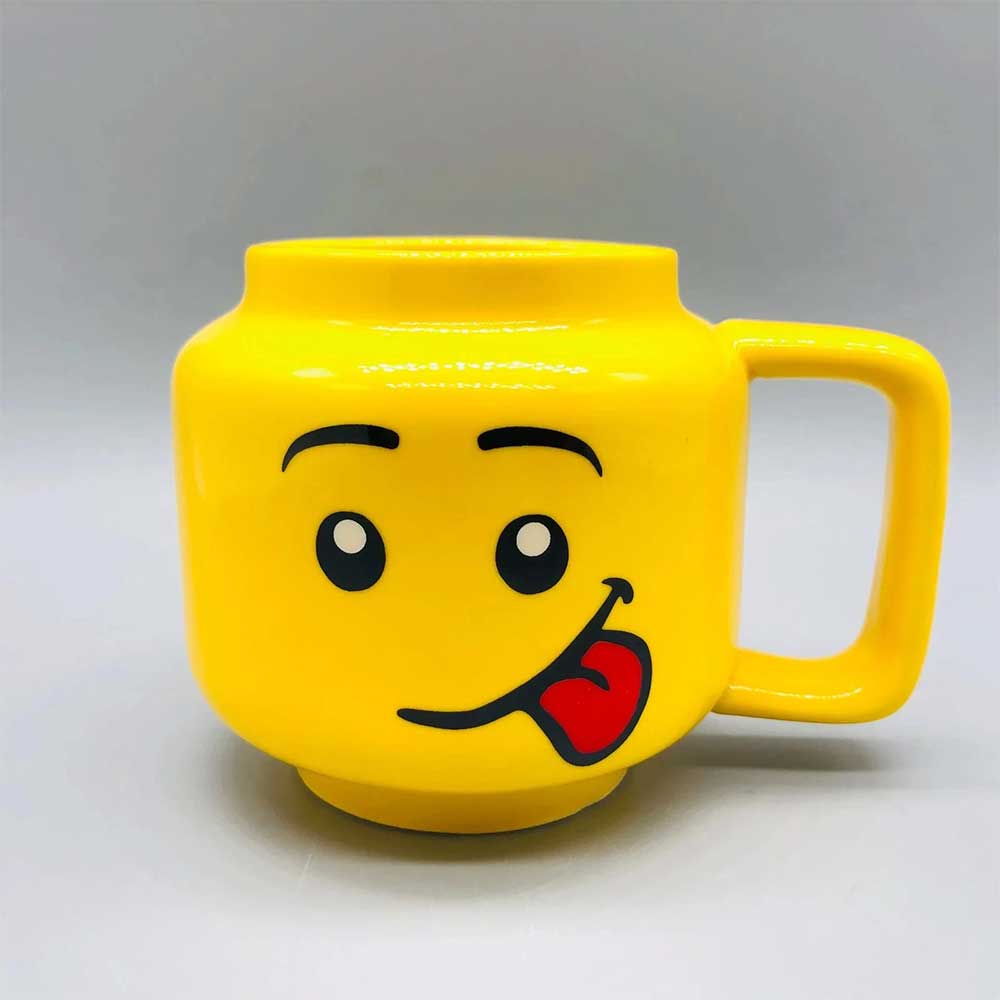 Funny Ceramic Cup Lego Mug Smiling Expression Face Cartoon Coffee Milk Tea 250ml