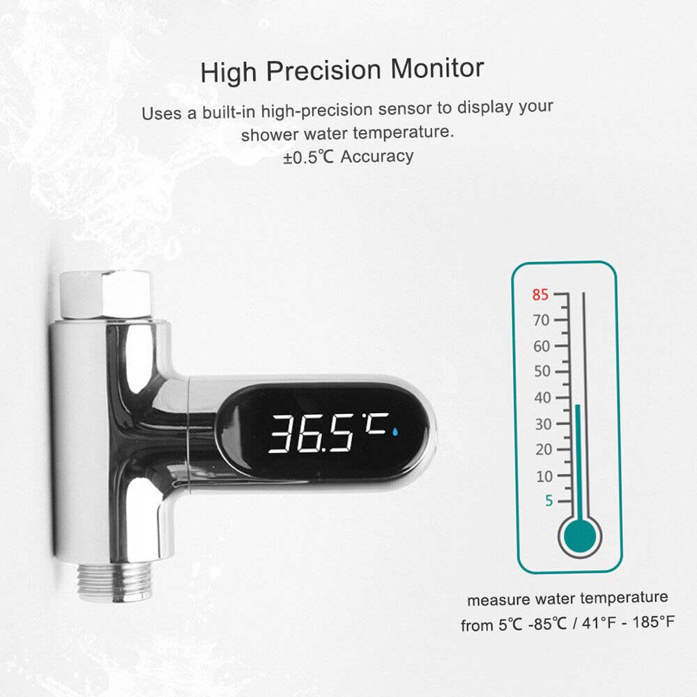 Digital Shower Thermometer Kitchen Bath Water ℃/℉ Selection Temperature Monitor
