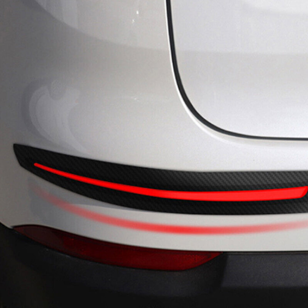 2Pcs Carbon fibre Car Bumper Protection Sticker Strips Anti Scratch Corner Guard