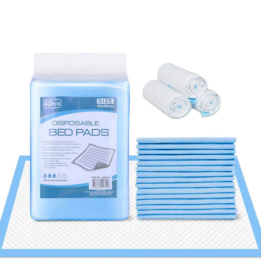 Economy Disposable Underpads – 60x90cm Incontinence Bed Pads for Adults, Elderly & Pets (40/80/120/160 Pack)