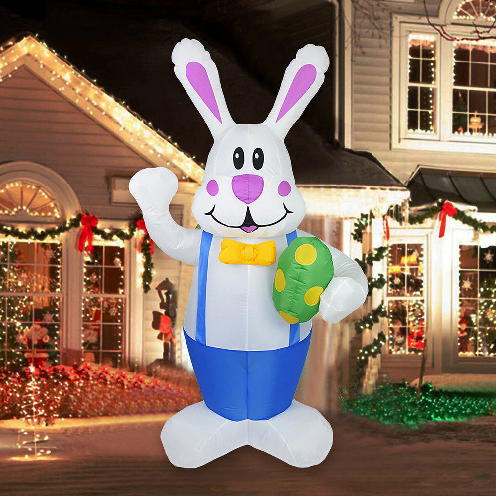 6FT Easter LED Inflatable Standing Bunny Inflatable Model Glowing Holiday