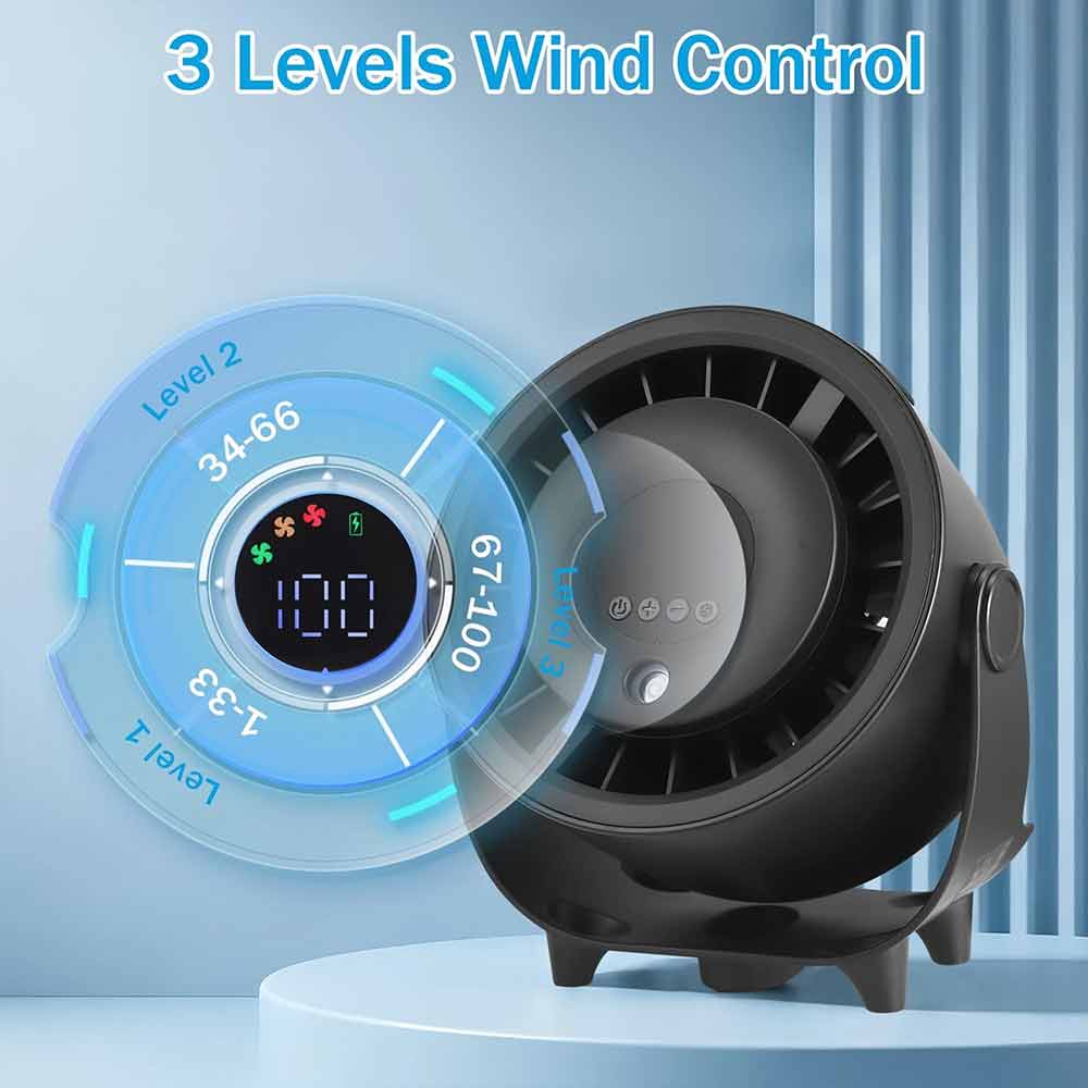 Rechargeable Misting Fan – USB Desktop Cooling Fan with Black Finish