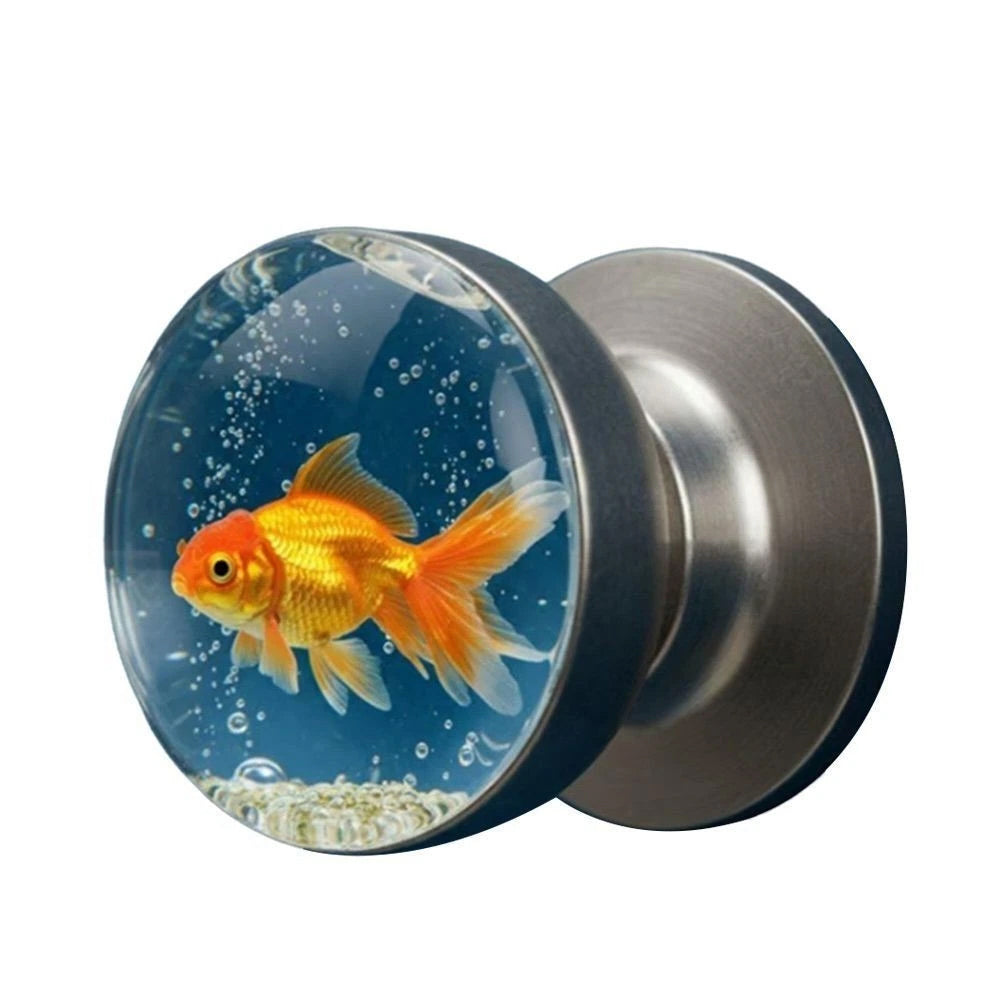 Retro Goldfish Animal Artistic Knob Round Door Knob Decorative Door Handle