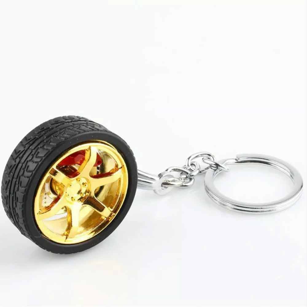 Simulation Tire Car Wheel Keychain Chain Brake Discs Key Ring RIM Wheel Keyring