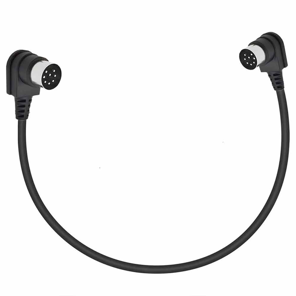 Dual 90° Angle 8-Pin DIN Plug to Male Speaker Audio Cable – 1m
