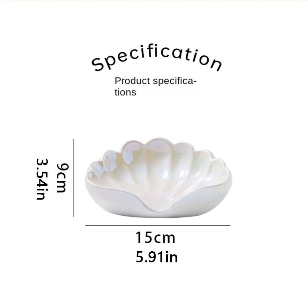 Ceramic Seashell Soap Box – Draining Non-Slip Soap Dish for Bathroom Accessories