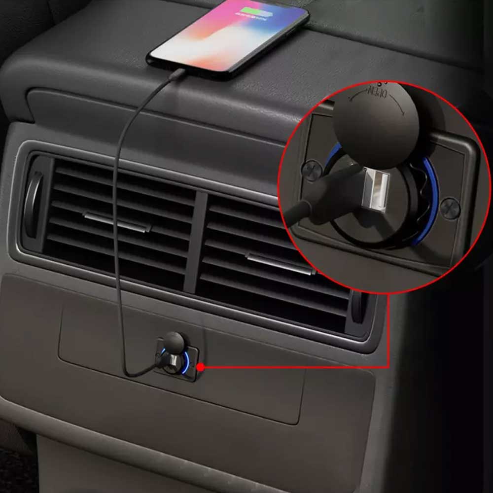 Dual QC3.0 USB Port Car Fast Charger 3.1A 12/24V Socket Outlet Panel Car Caravan RV