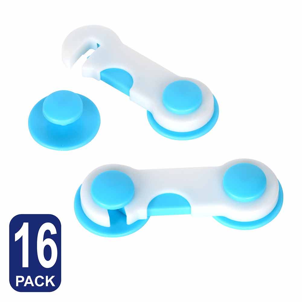 16X Safety Lock Child Adhesive Kid Baby Drawer Door Cupboard Cabinet Toilet Cute