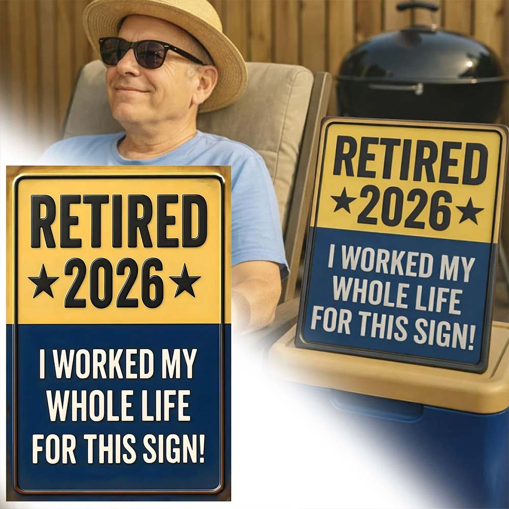 Retired 2026 Sign – Funny Retirement Gift for Men & Women, Wall Decor