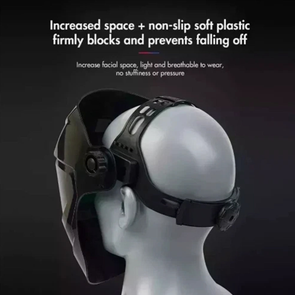 Auto-Darkening Welding Helmet with LED Headlight | Solar-Powered Mask for ARC/TIG/MIG & Grinding