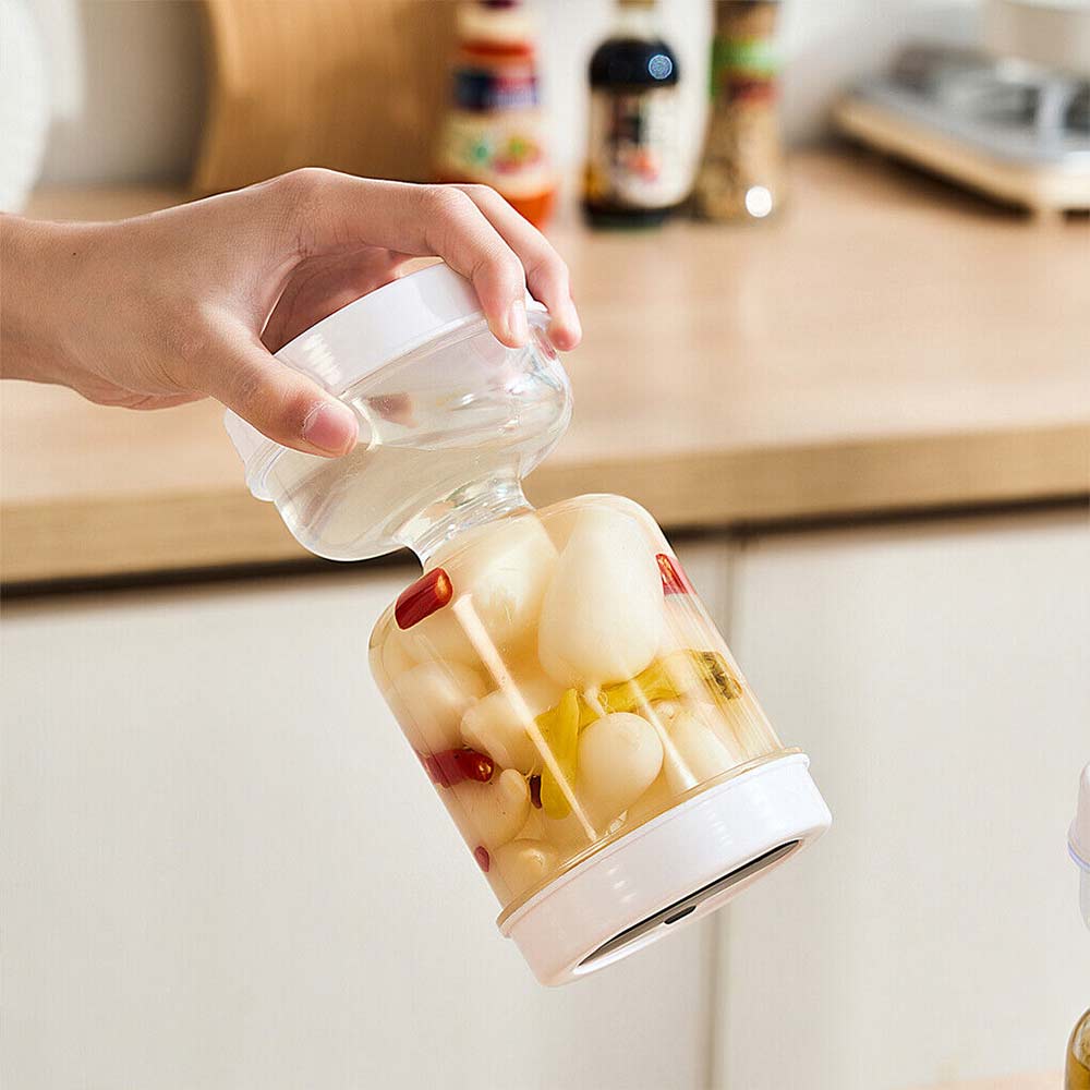 Pickle Jar Hourglass Can Dry Wet Separation Flip Airtight Food Storage Container