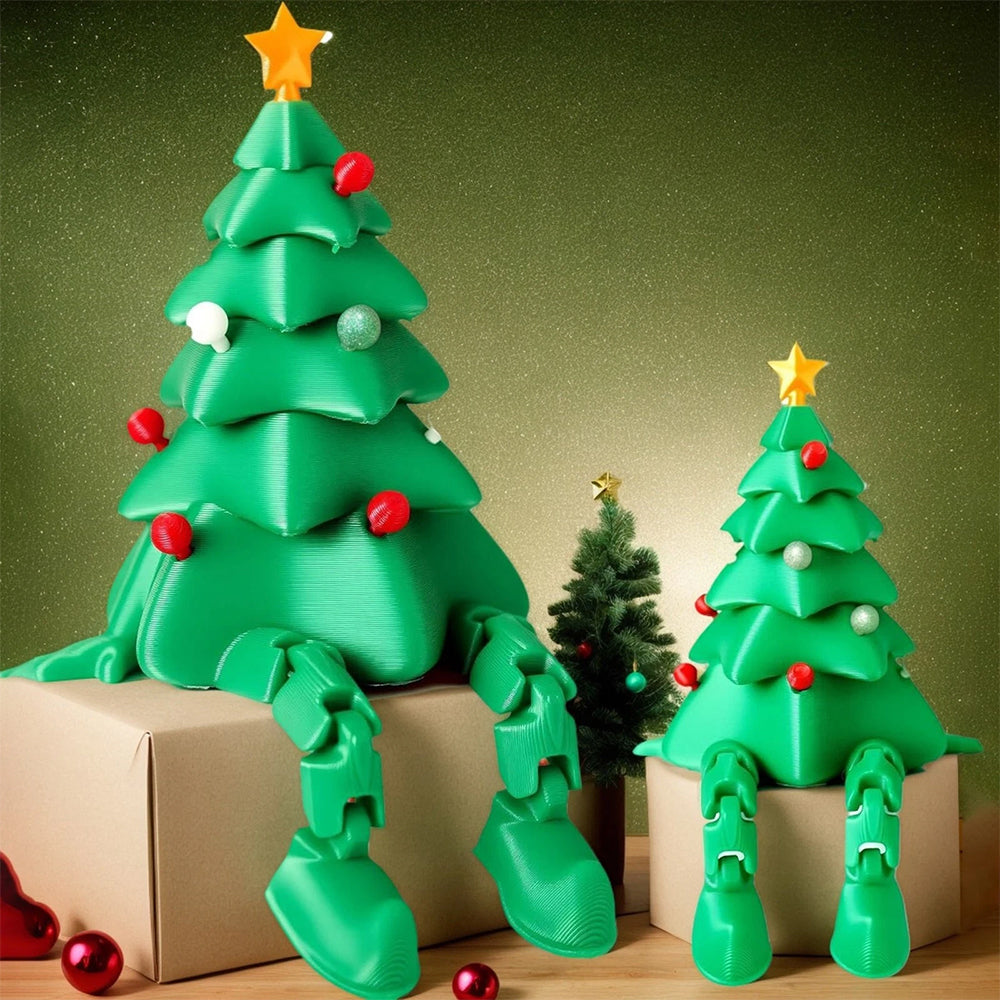 3D Printed Christmas Tree with Movable Joints – Adjustable Desktop Decoration for Home & Office