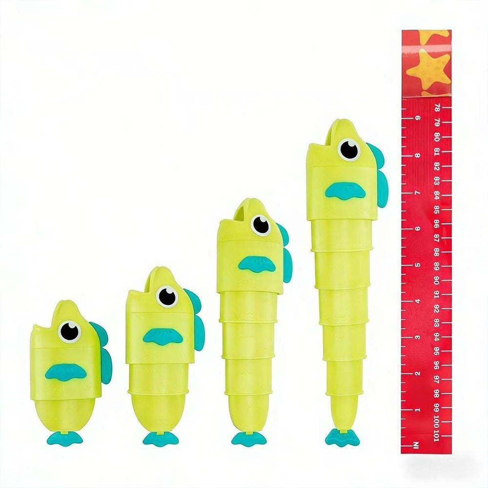Family Fishing Challenge Kit – Measure & Compete, Colorful Retractable Fish Toy Set (8 Fish + 2 Rods)