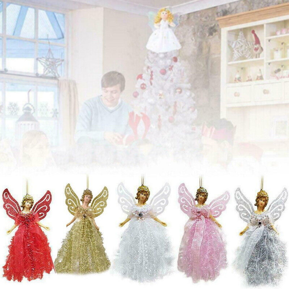 22*13cm Christmas Angel Fairy Xmas Tree Topper Ornaments Decoration