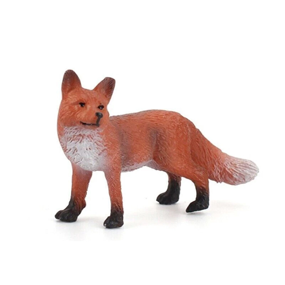 Woodland Animal Figurine Set - 6PCS Deer Fox Rabbit Squirrel PVC Ornaments