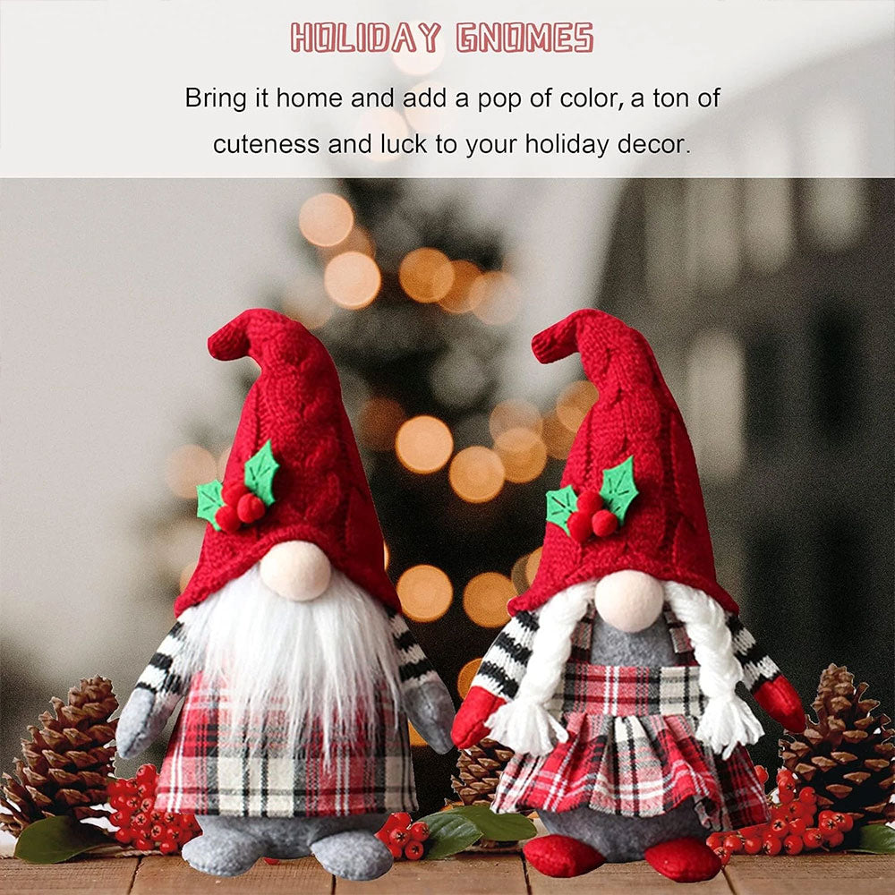 2-Pack Christmas Plush Doll Gnome – Xmas Dwarf Gonk Elf Home Decoration Ornament