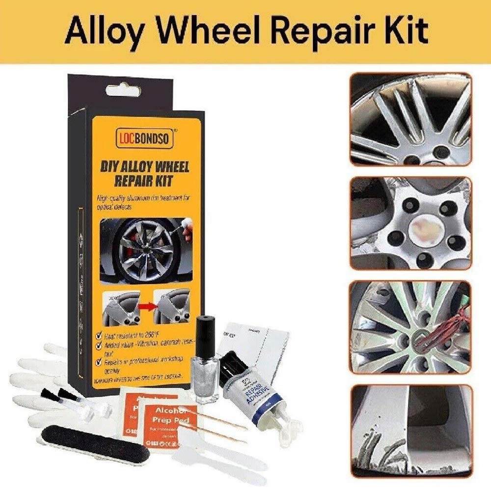 DIY Silver Alloy Wheel Rim Scuffs Scrape Car Kerb Damage Repairing Kit Fix Tool