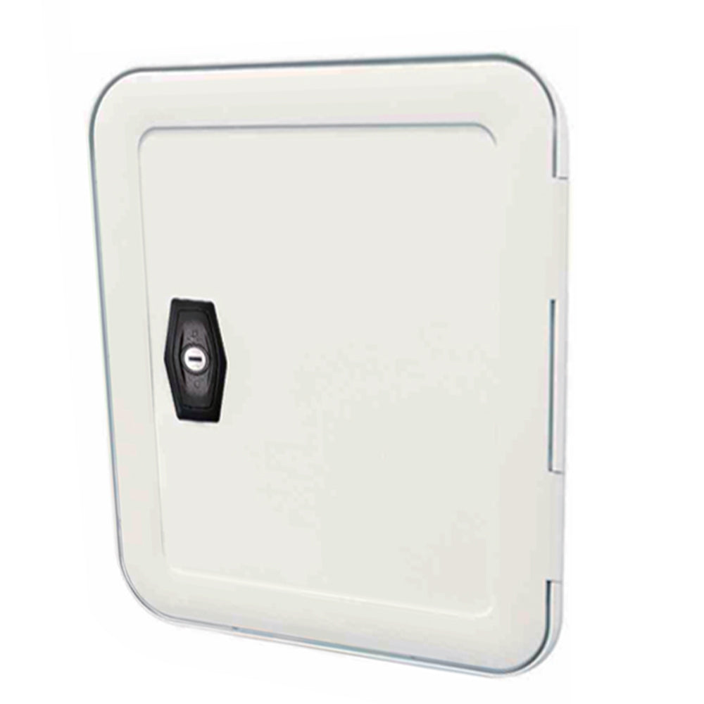 RV Storage Hatch Door – UV Resistant with Locker, Square & Rectangle, Rounded Corners