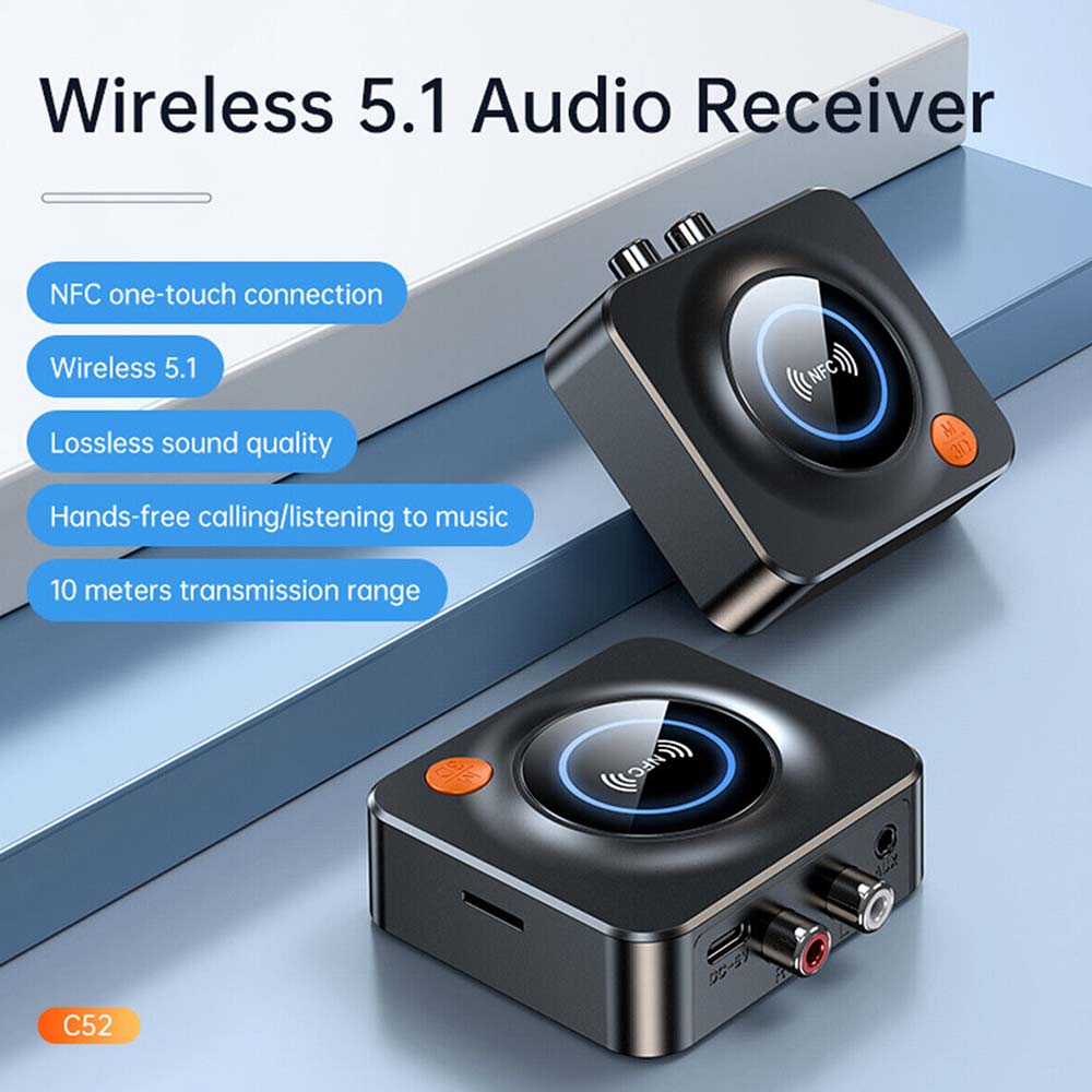 Bluetooth 5.1 Stereo Car Kit AUX 3.5mm Jack Wireless Adapter Audio Receiver