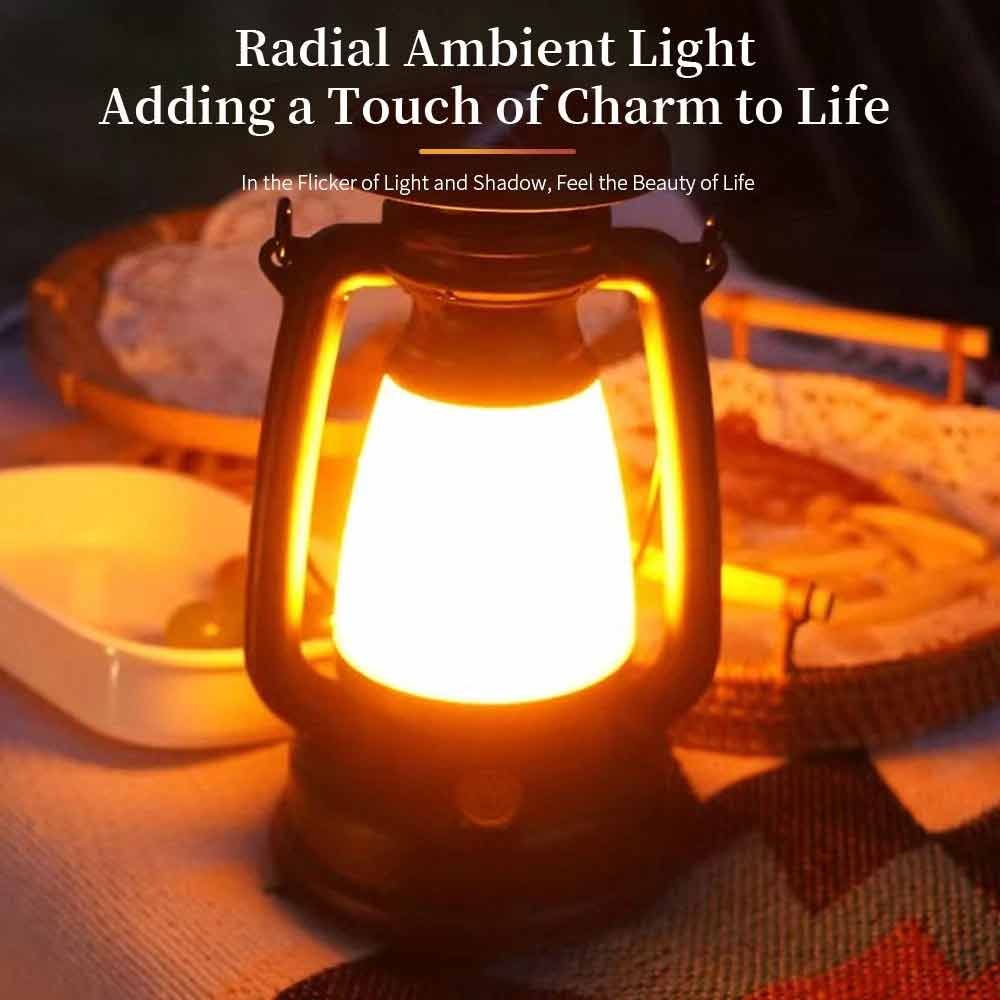 Solar Camping Lantern – USB Rechargeable LED Tent Light with Rotary Dimming