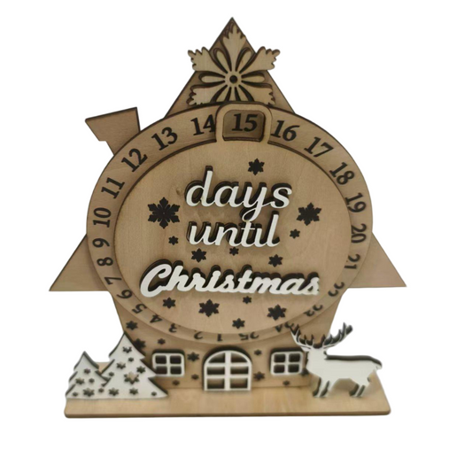 Wooden Advent Calendar - DIY Tabletop Christmas Countdown with Changeable Day