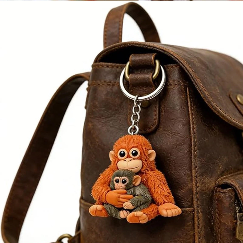 The Monkey Keychain - 3D Printed Holding Plush Toy Hanging Keychain