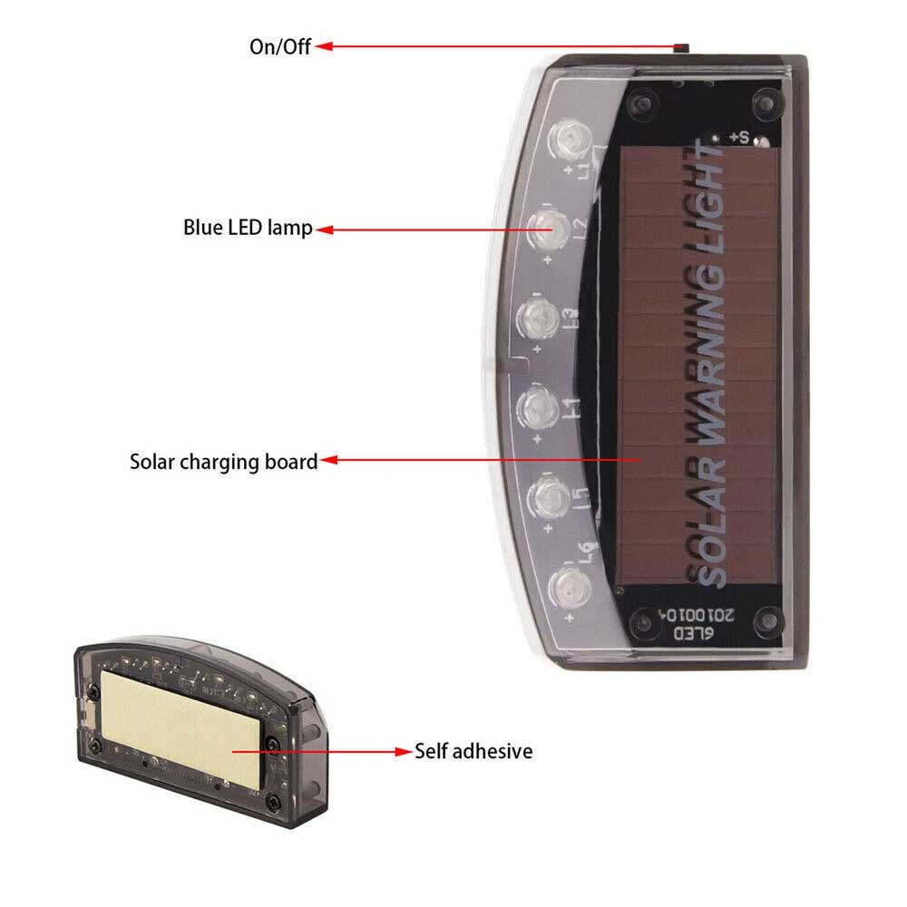 Car Solar Fake Alarm LED Light - Dummy Anti-Theft Security Flashing Warning