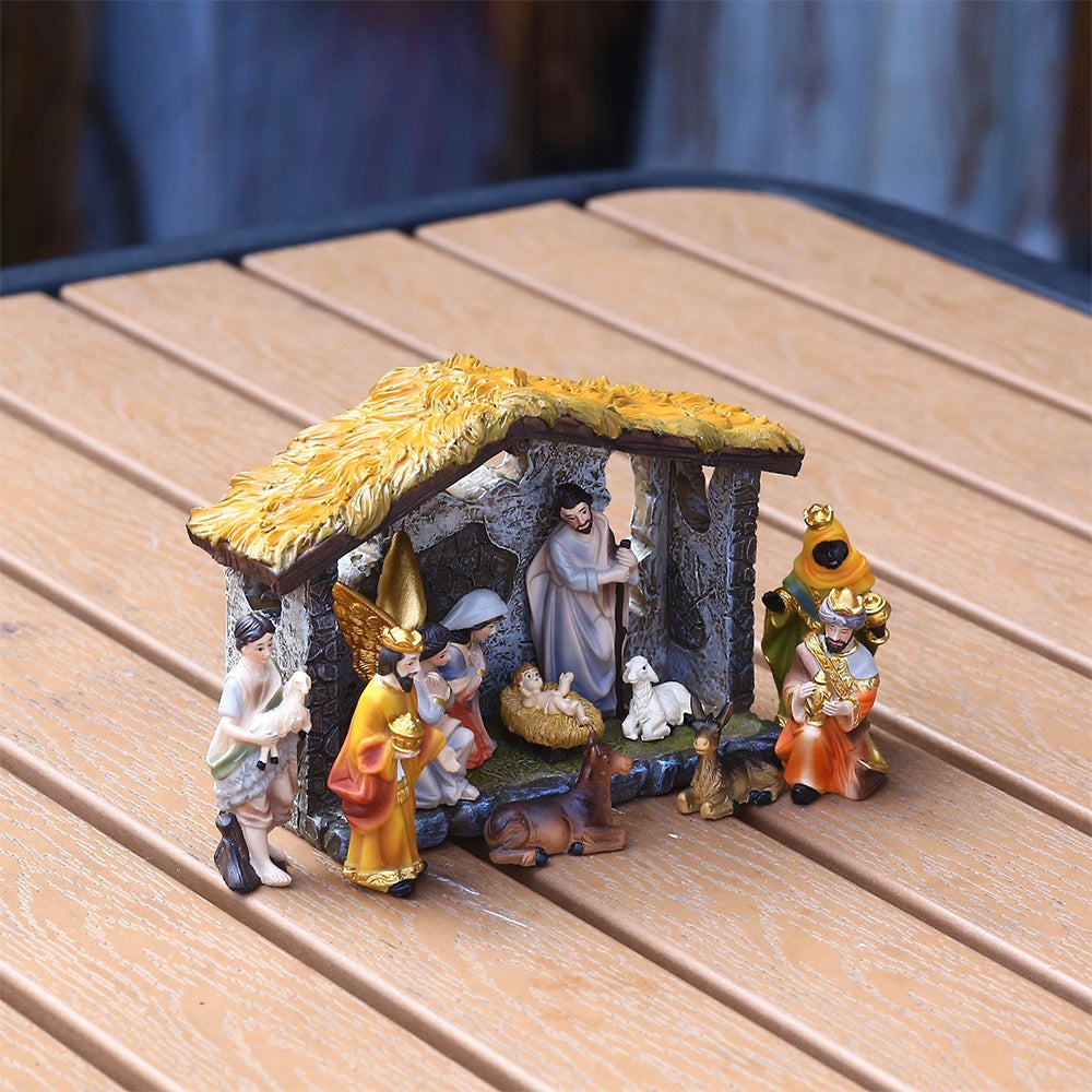 3D Nativity Set – Resin Manger Scene Ornament for Christmas Display & Gift Giving