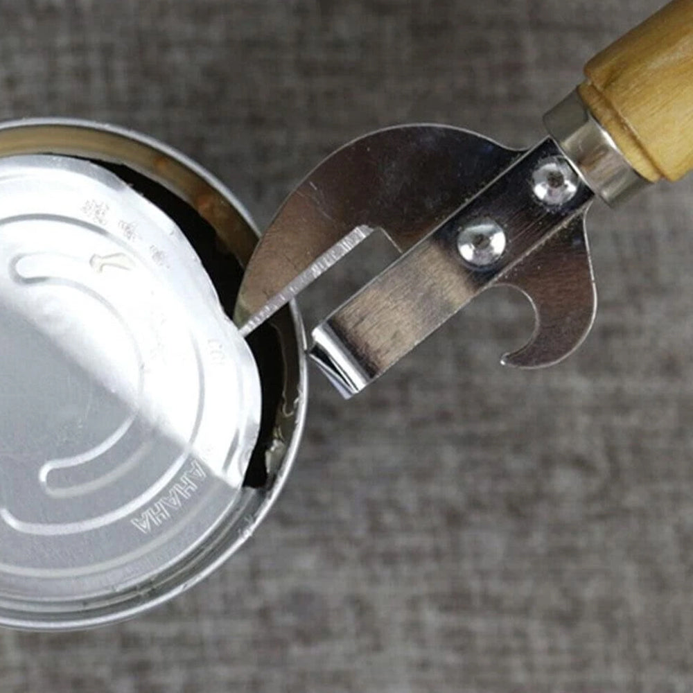 Stainless Steel Stab Can Opener - Traditional Handheld Tin Opener Tool