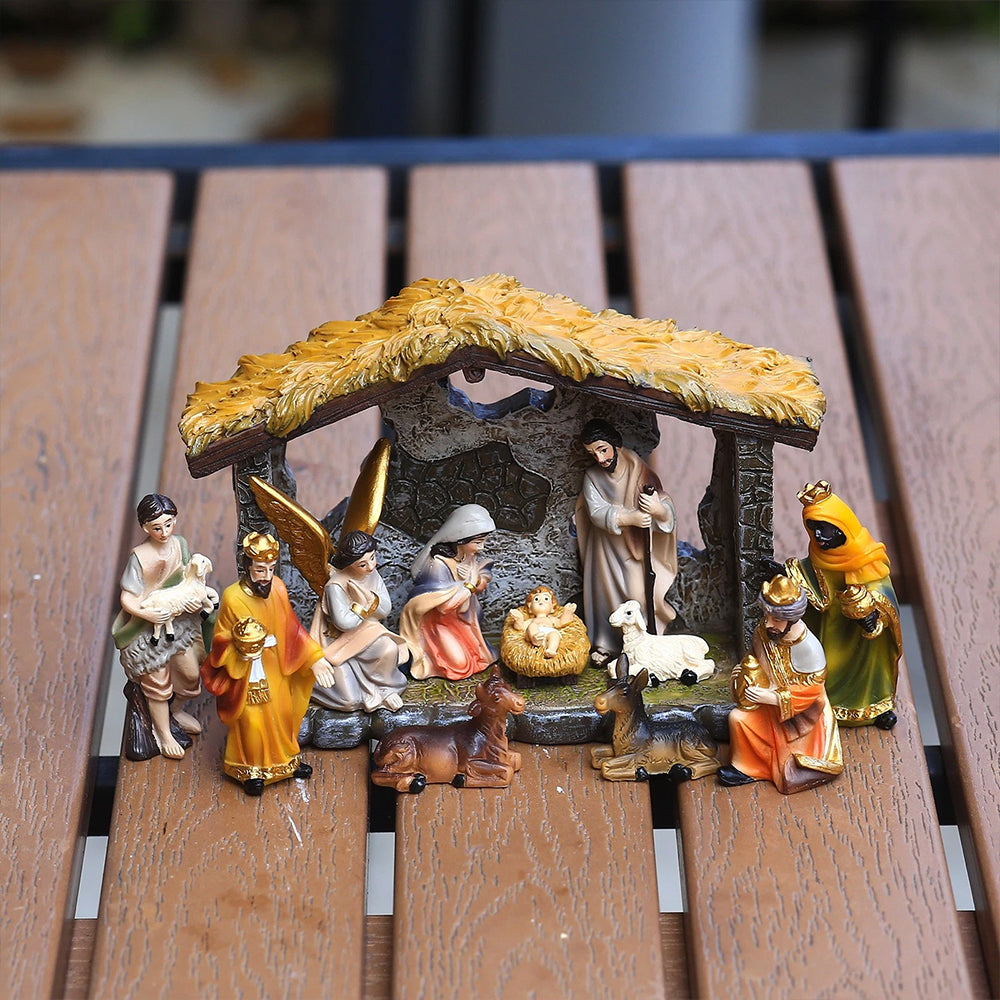 3D Nativity Set – Resin Manger Scene Ornament for Christmas Display & Gift Giving