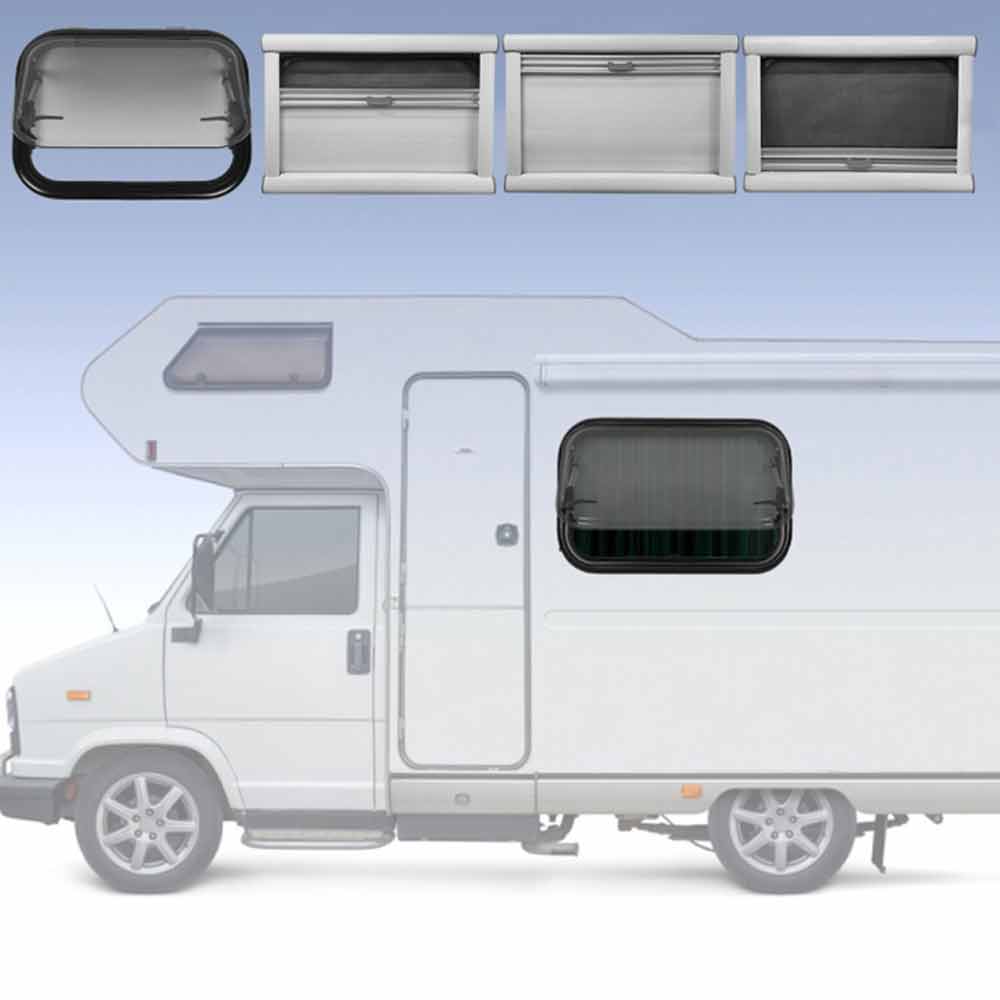 RV Caravan Push Out Window Locking Handle – 350×600mm with Strut Attachment