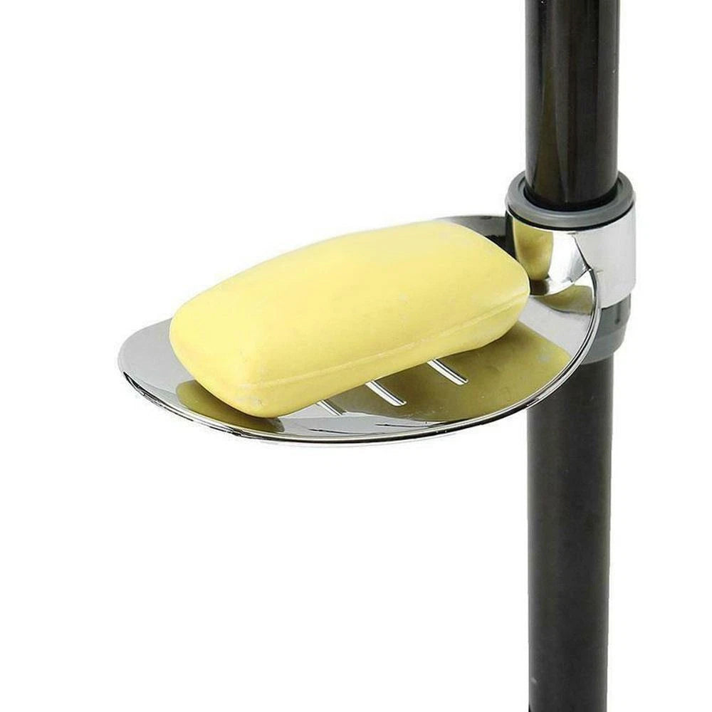 Adjustable Rail Soap Dish – Leaf Shape ABS Tray for Shower Rods