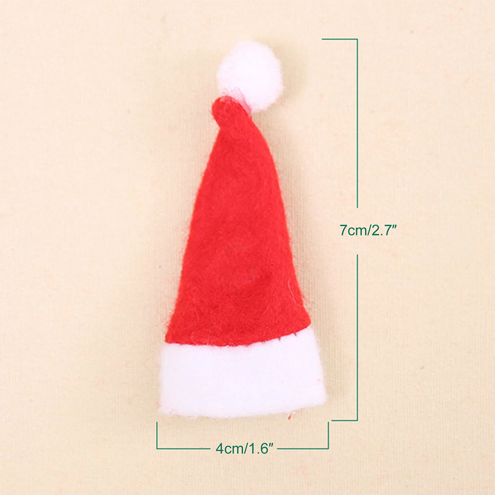 20PCS Christmas Mini Santa Hats - Lollipop & Candy Cane Covers Xmas Party Decor