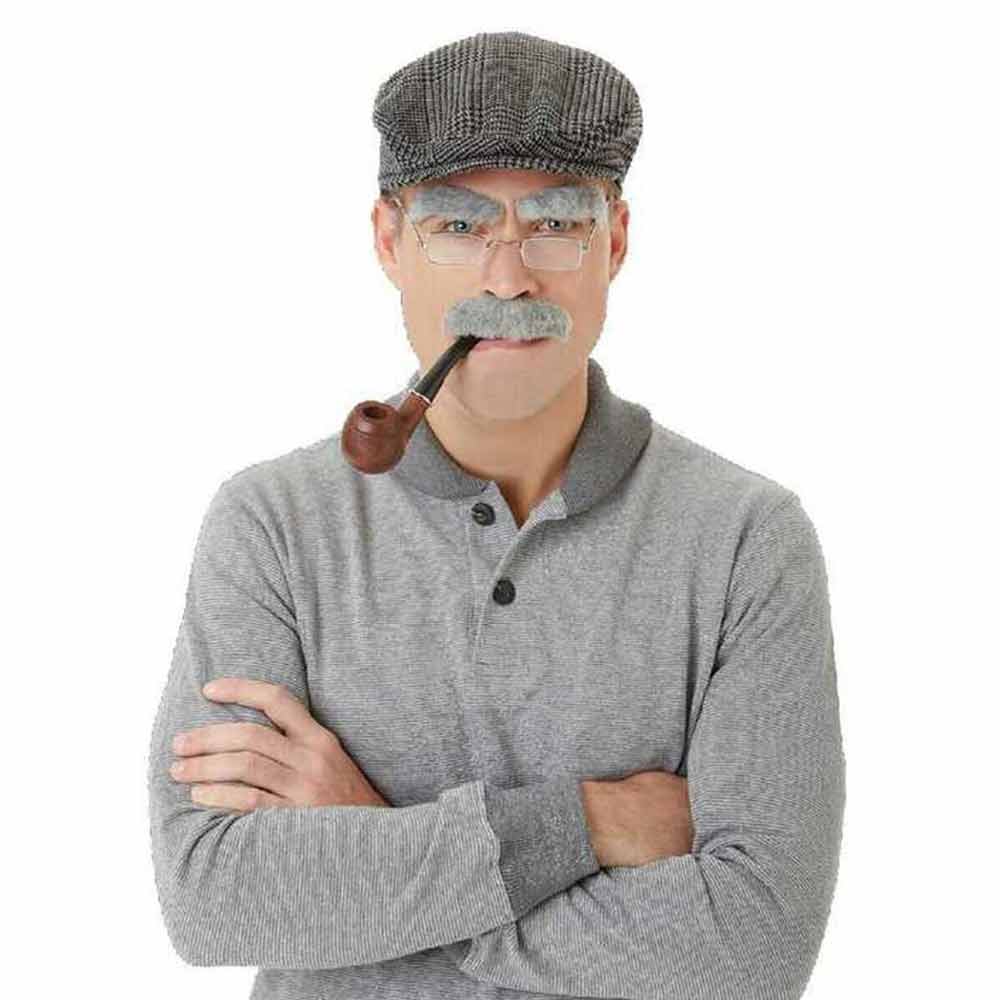 Old Man Costume Set Grandpa Adult Child Kids Boys Kit 100 Days School Book Week