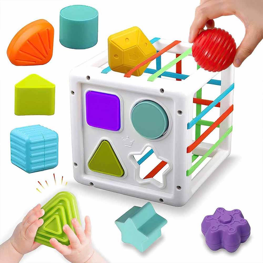 Montessori Sensory Toy – Shape Sorter & Stacking Blocks, Early Learning Set