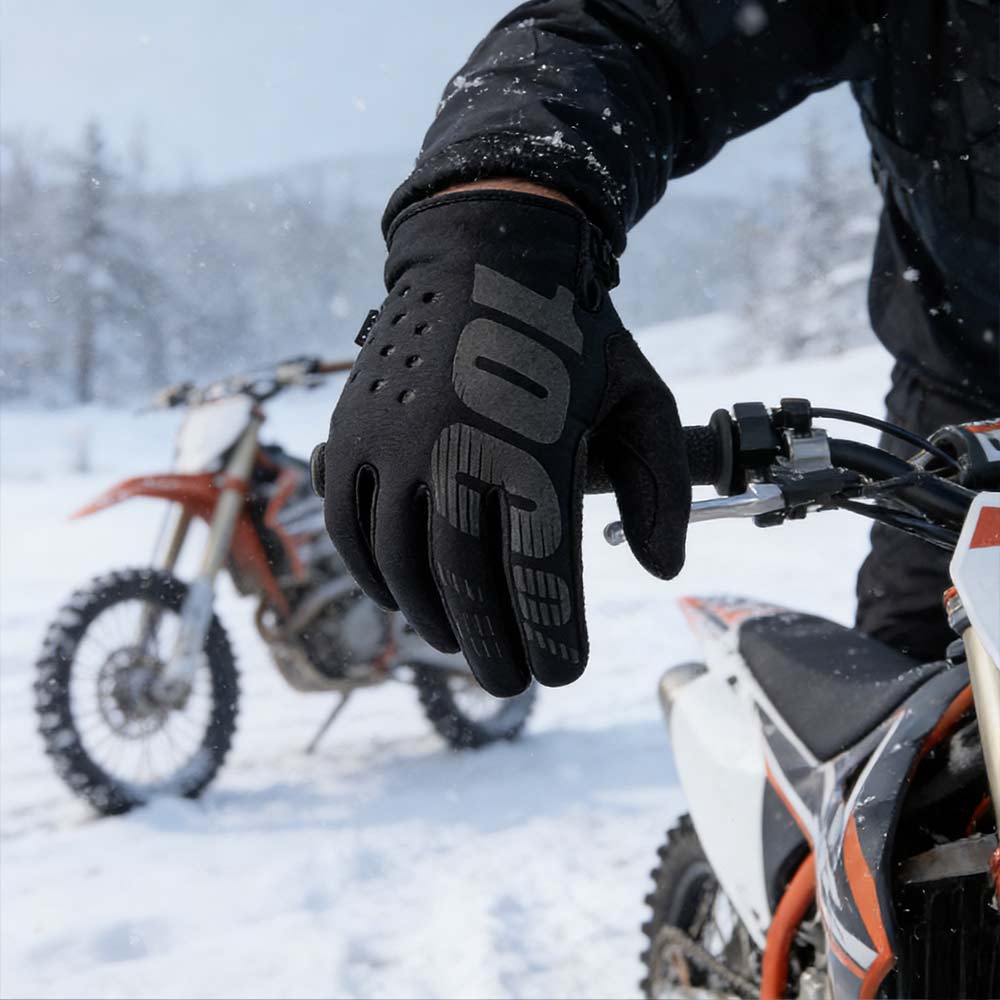 Winter Motocross & Enduro Gloves – Cold Weather Motorcycle Riding Gloves for Men, Waterproof Thermal Grip Black Gloves