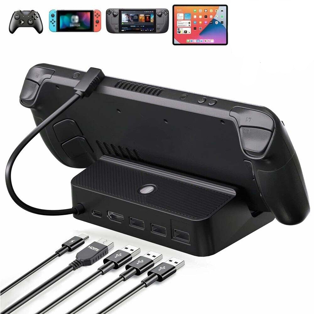 5in1For Steam Docking Station USB2.0 for Valve Steam Deck Charging with HDMI TV