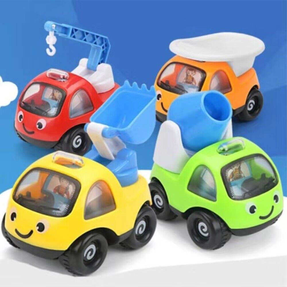 4Pcs Toy Gifts Cars Pull Back and Go Vehicles Set for Boys Toddler Kids Baby
