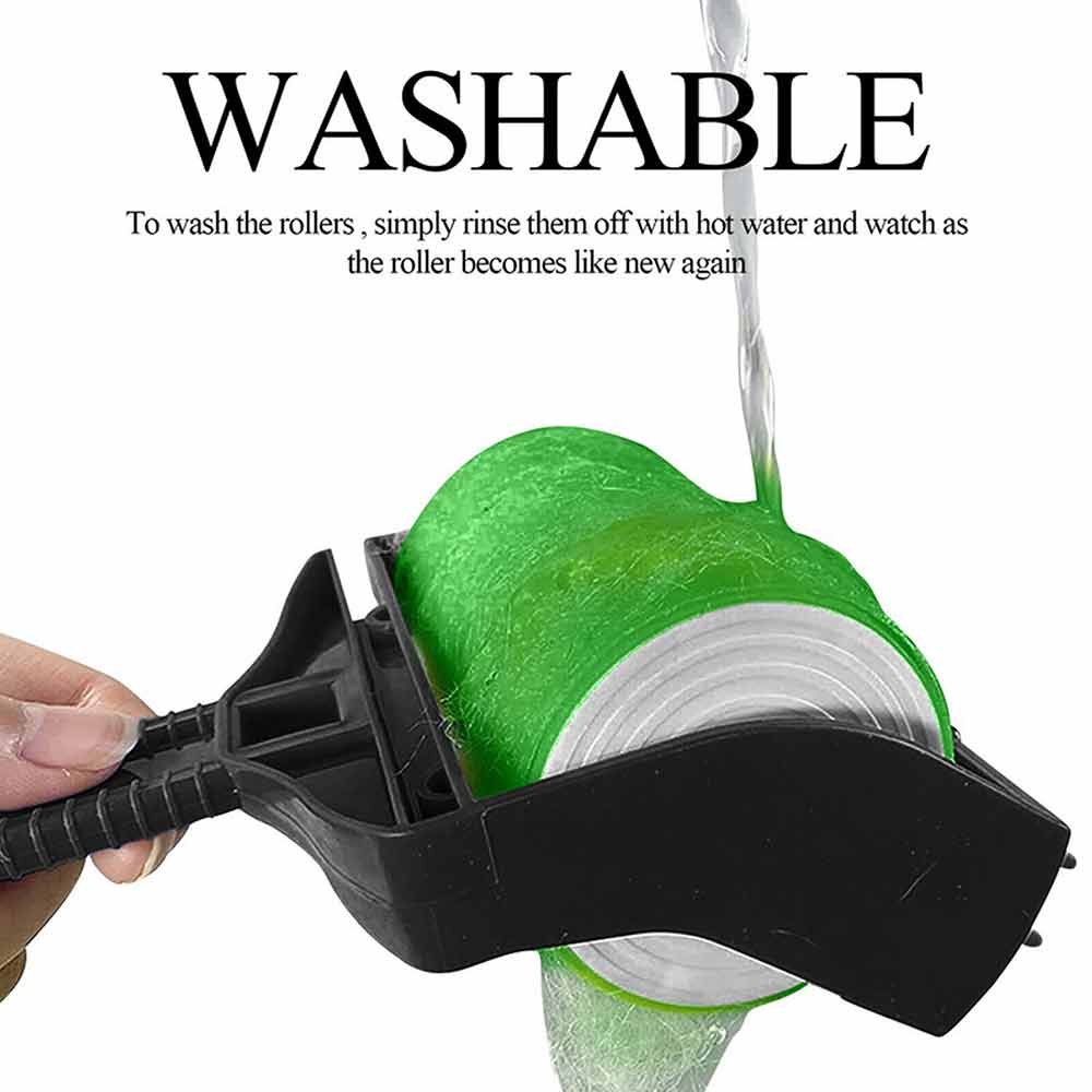 2pcs Stick It Roller Pet Hair Remover, Reusable Washable Stick Green