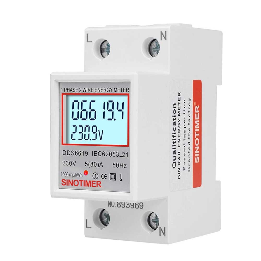 Digital KWH Electric Meter LCD Display 220V 230V Power Meter 50 60Hz for Indoor
