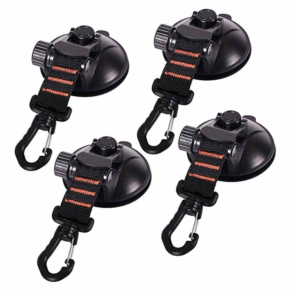4pcs Suction Cup Anchor Securing Hook Tie Down Camping Tarp as Car Side Awning