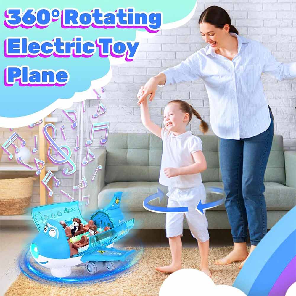 Airplane Toys with Music Light 360° Rotating Electric Toy Plane For Kid Children Gift