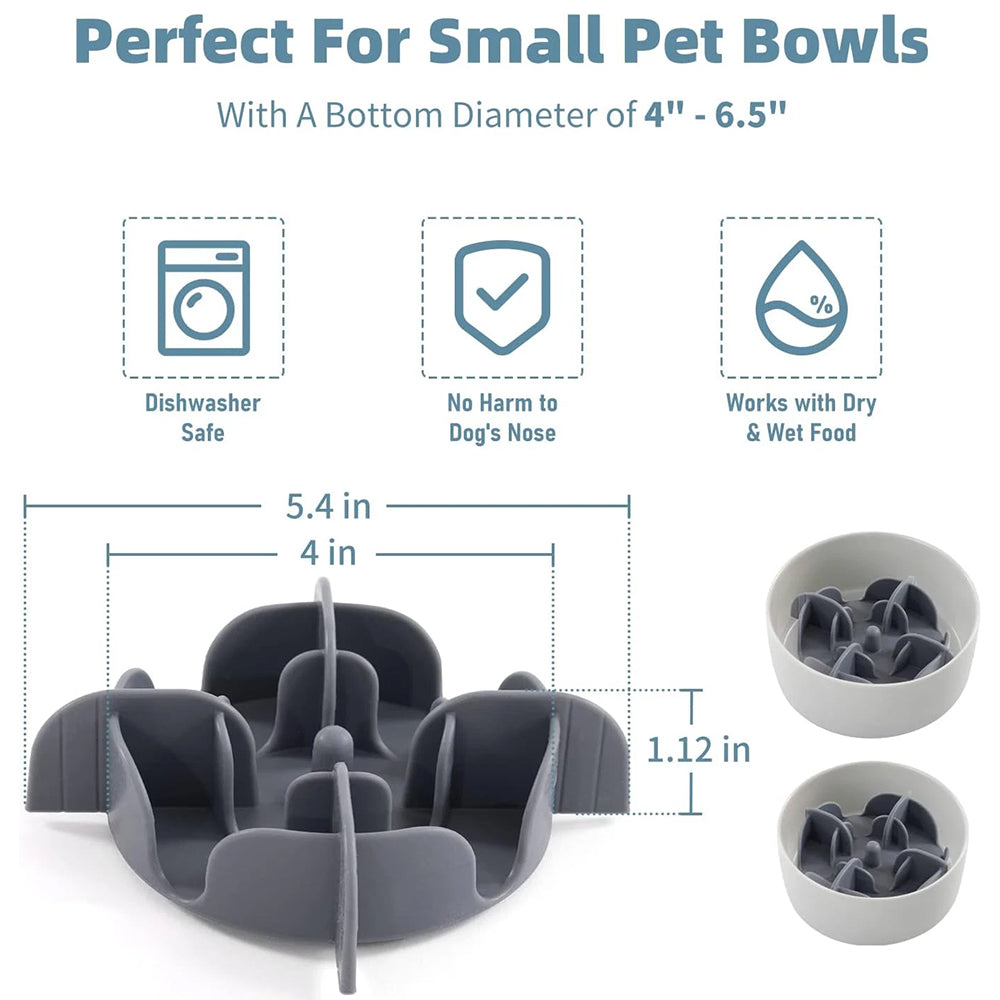 17-Suction Slow Feeder Insert – Silicone Dog Bowl Accessory for Small Dogs