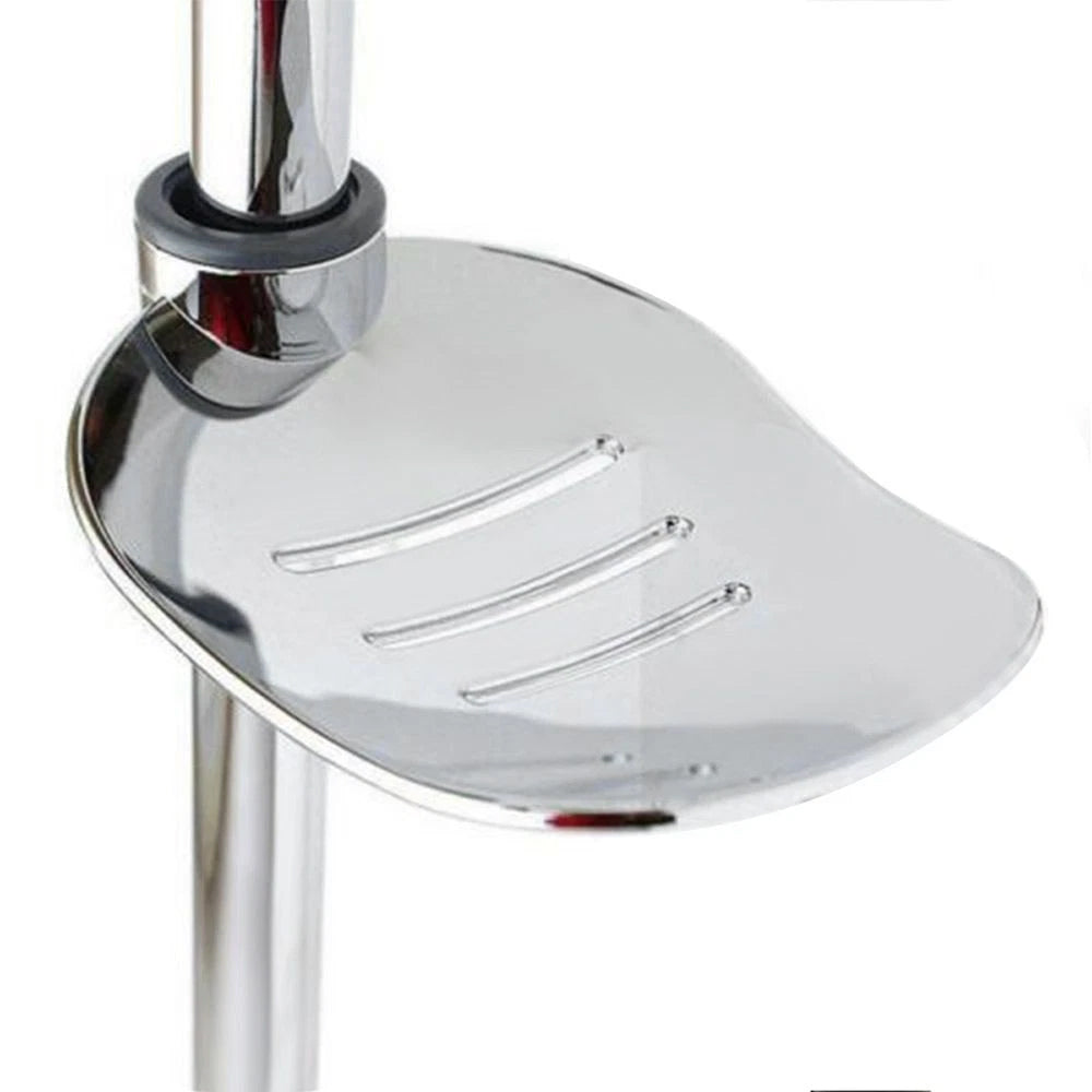 Adjustable Rail Soap Dish – Leaf Shape ABS Tray for Shower Rods