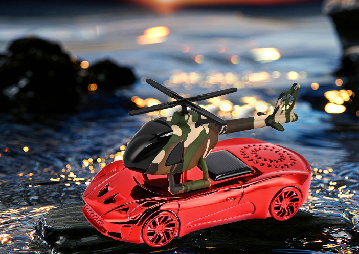 Solar-Powered Car Perfume Diffuser - Rotating Helicopter Air Freshener
