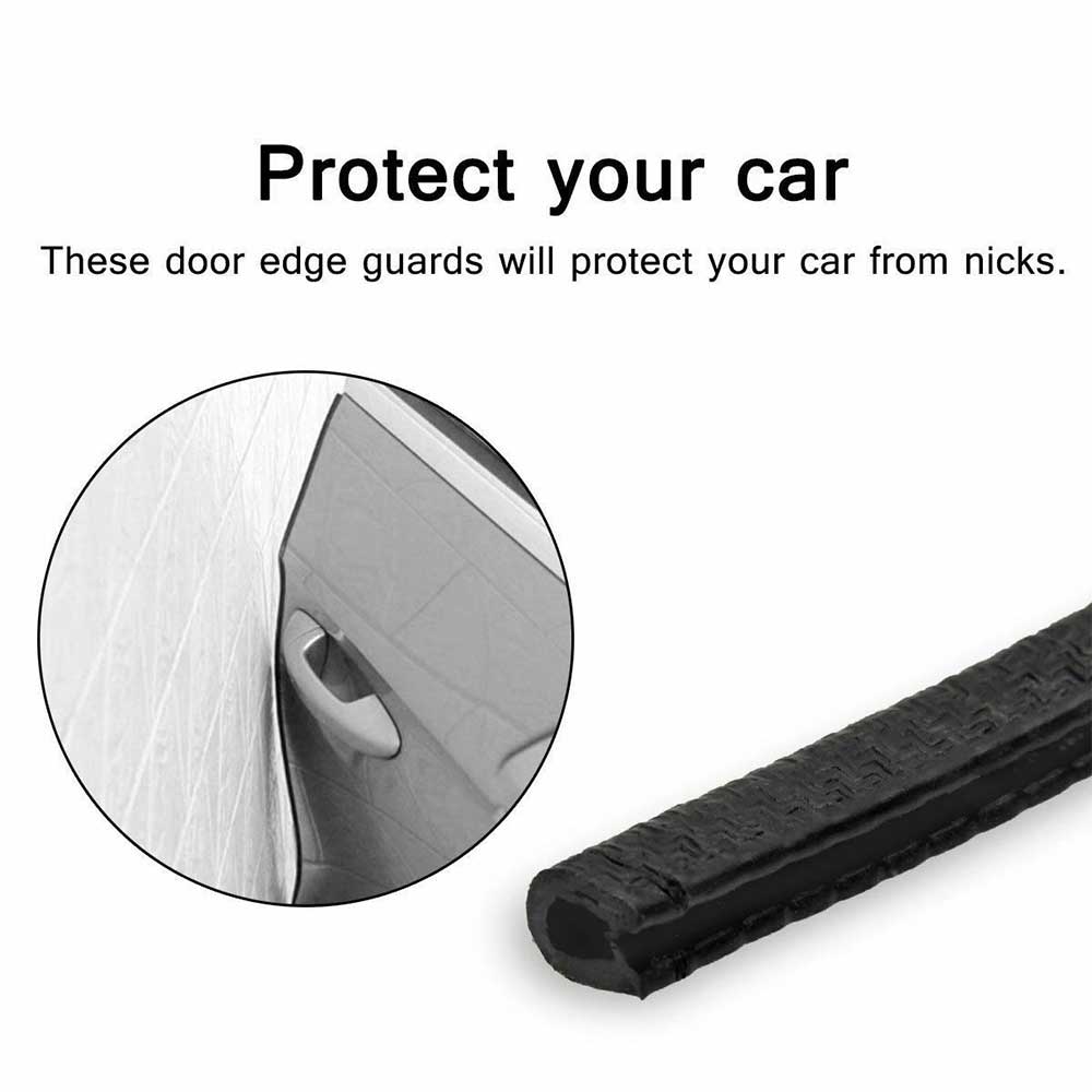 5M Car Door Edge Protector Strip - U-Shape Rubber Trim Guard Seal Black