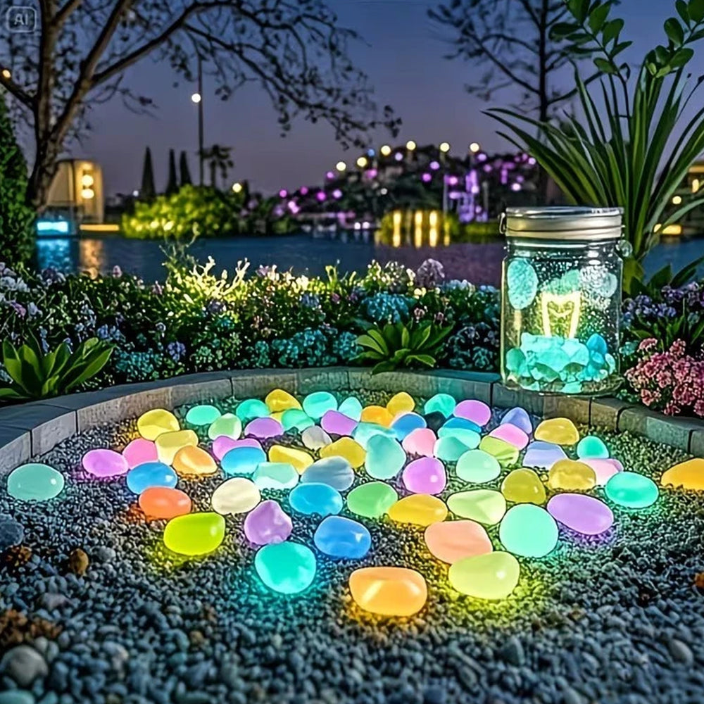 200Pcs Glow Pebbles – Luminous Garden Stones for Outdoor Decor & Pathways