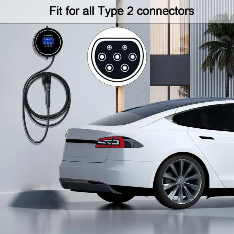 EU Type 2 /Tesla EV Charger Plug Holder Bracket Socket Charging Wall Mount